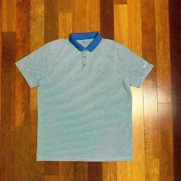 Nike Golf | Men’s dri-fit  blue and white stripe standard fit shirt size XL - Picture 2 of 6